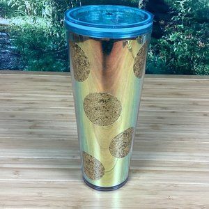 Starbucks Gold Glitter Polka Dot Tumbler 24oz.